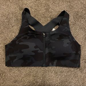 Lululemon Enlite Camo Zip Front Sports Bra Size 34C High Support Running Workout